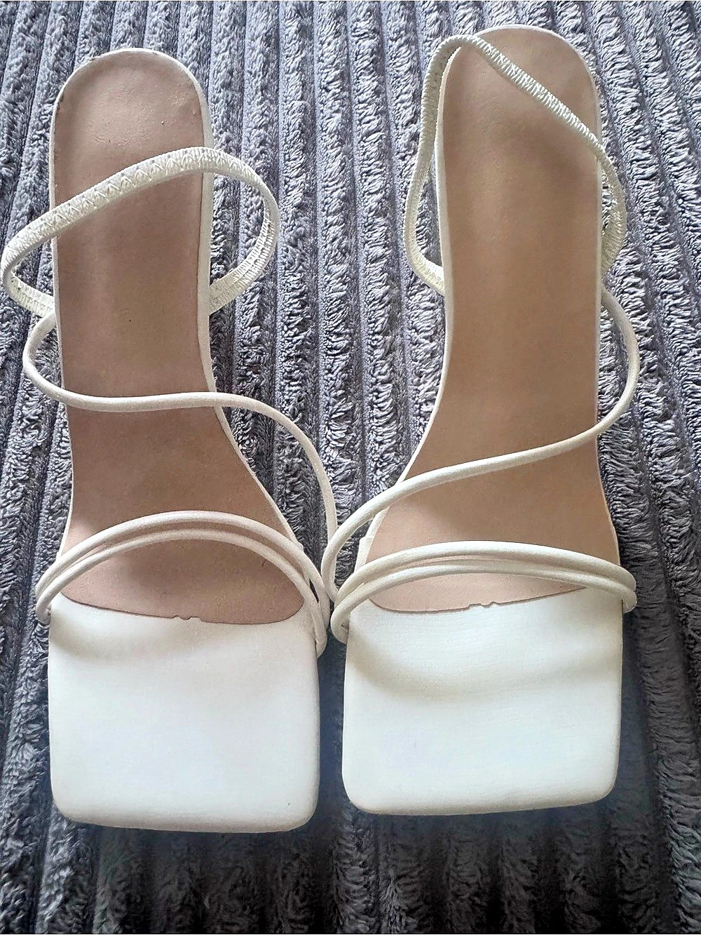 White Square Toe Heels Like New
